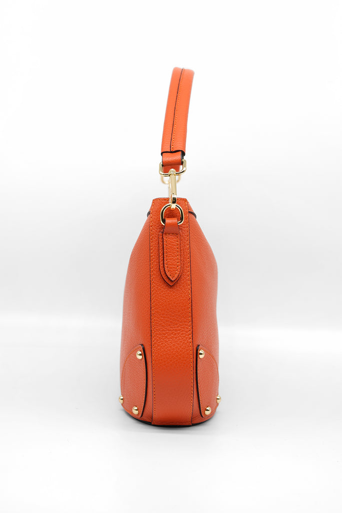 Handtasche ANNE aus genarbtem Leder in orange